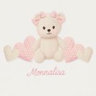 Baby Girls Ivory & Pink Teddy Bear Blanket, 1, hi-res