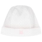 Baby Girls White & Pink Bunny Hat, 2, hi-res