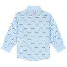 Younger Boys Blue Logo Shirt, 1, hi-res