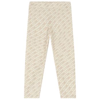 MICHAEL KORS Girls Beige Logo Leggings, 1 Girls Beige Logo Leggings