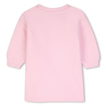 Younger Girls Pink Boke Flower Logo Dress