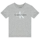Younger Boys Grey Logo T-Shirt, 3, hi-res