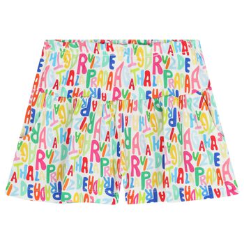 Girls White Logo Shorts
