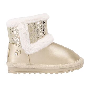 Younger Girls Gold Faux Leather Boots