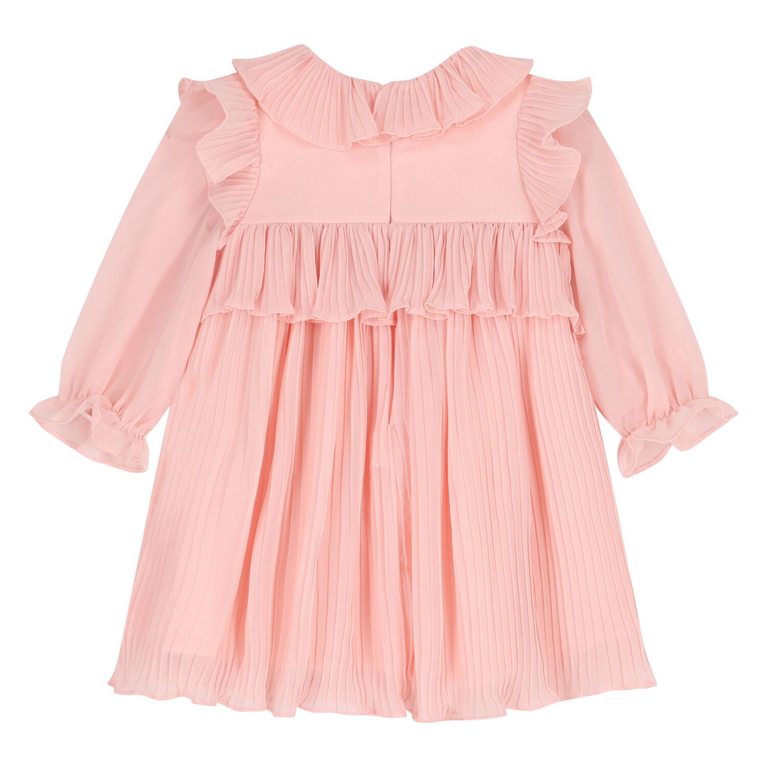 Younger Girls Pink Pleated Dress, 1, hi-res