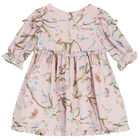 Younger Girls Pink Floral Dress, 1, hi-res