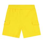 Baby Boys White & Yellow Logo Shorts Set, 1, hi-res