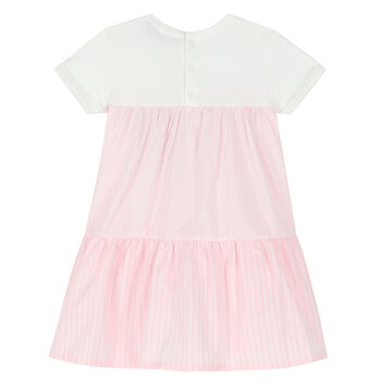 Younger Girls Pink & White Dress