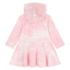 Younger Girls Pink & White Logo Hooded Dress, 1, hi-res