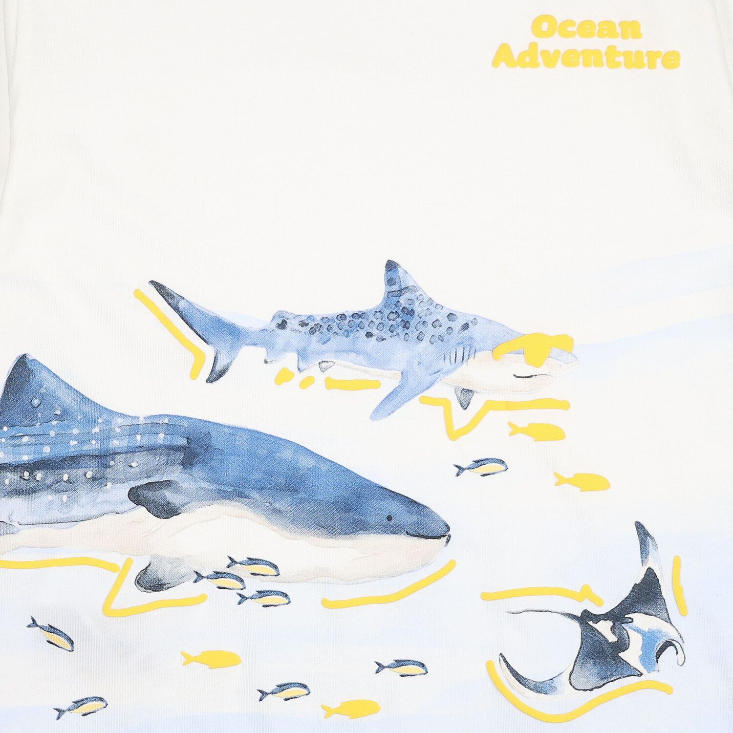 Boys White & Blue Shark Shorts Set, 1, hi-res
