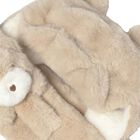 Younger Girls Beige Faux Fur Bear Hat & Scarf Set , 2, hi-res