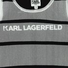 فستان بالشعار باللون الاسود والابيض للبنات, 1, hi-res