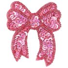 Girls Pink Bow Sequin Hairclips ( 2-Pack ), 1, hi-res