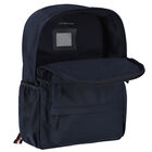 Boys Navy Blue Logo Backpack, 1, hi-res