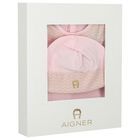 Baby Girls Pink & Gold Logo Babygrow Gift Set , 3, hi-res