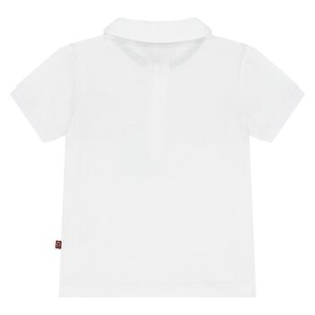 Younger Boys White Logo Polo Shirt