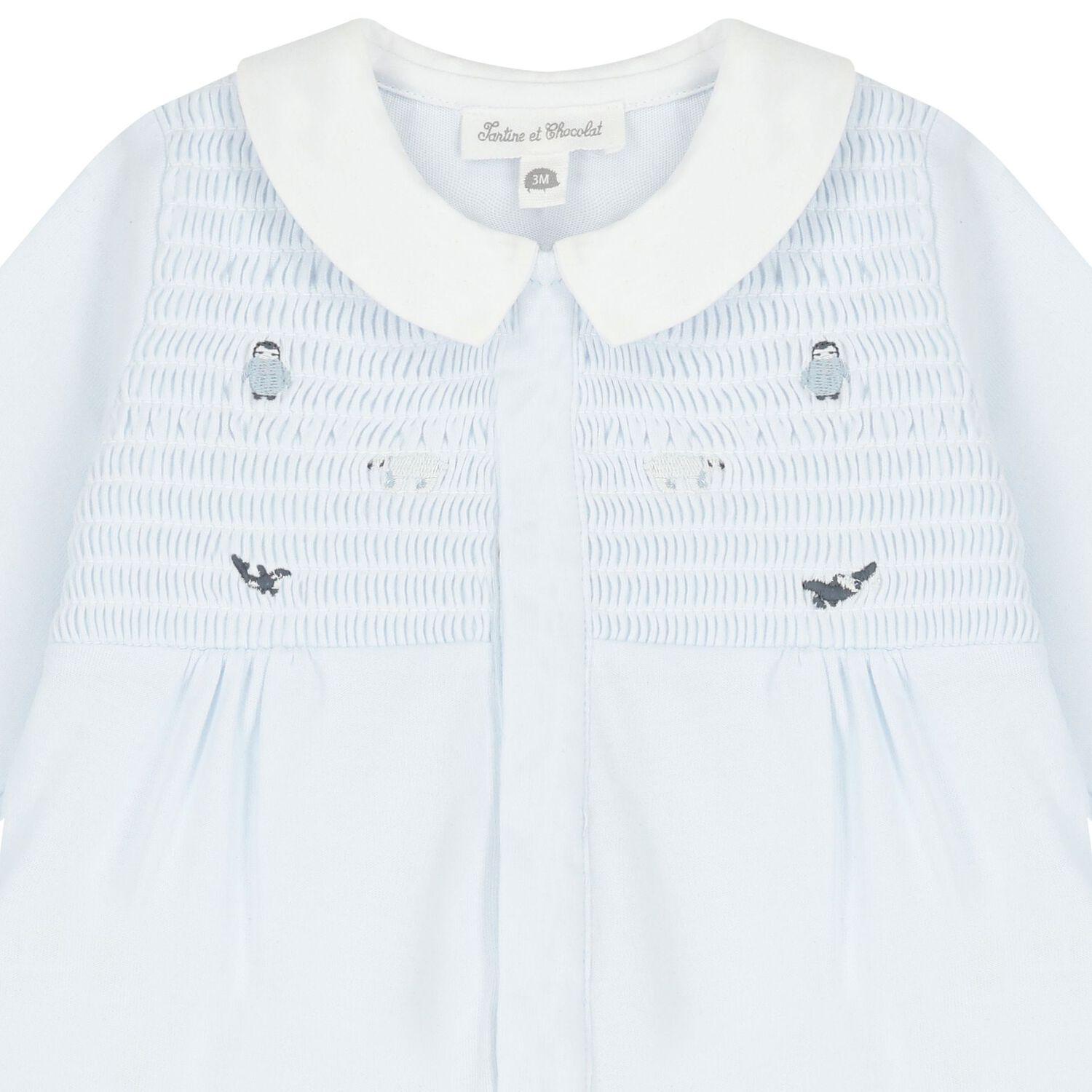 Baby Boys Blue Embroidered Babygrow, 2, hi-res image number null