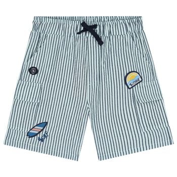 Boys Blue Striped Shorts