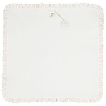 Baby Girls White & Pink Toile De Jouy Blanket