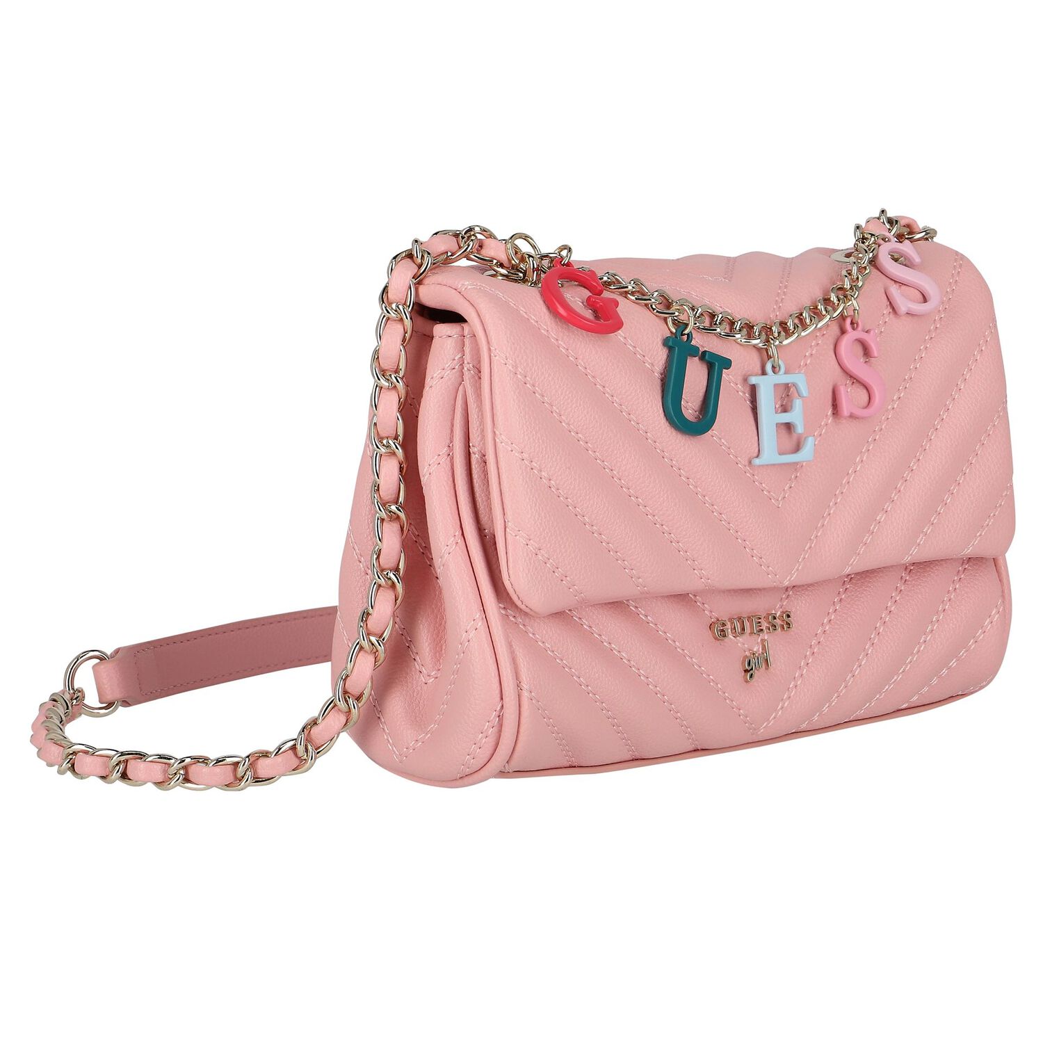 Girls Pink Logo Handbag, 3, hi-res