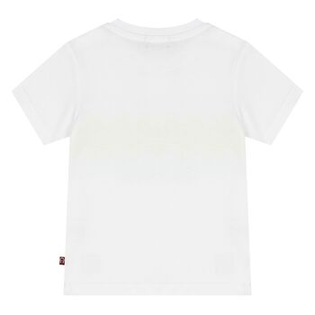 Younger Boys White & Yellow Logo T-Shirt