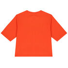 تيشيرت بالشعار باللون الاحمر للبنات, 1, hi-res