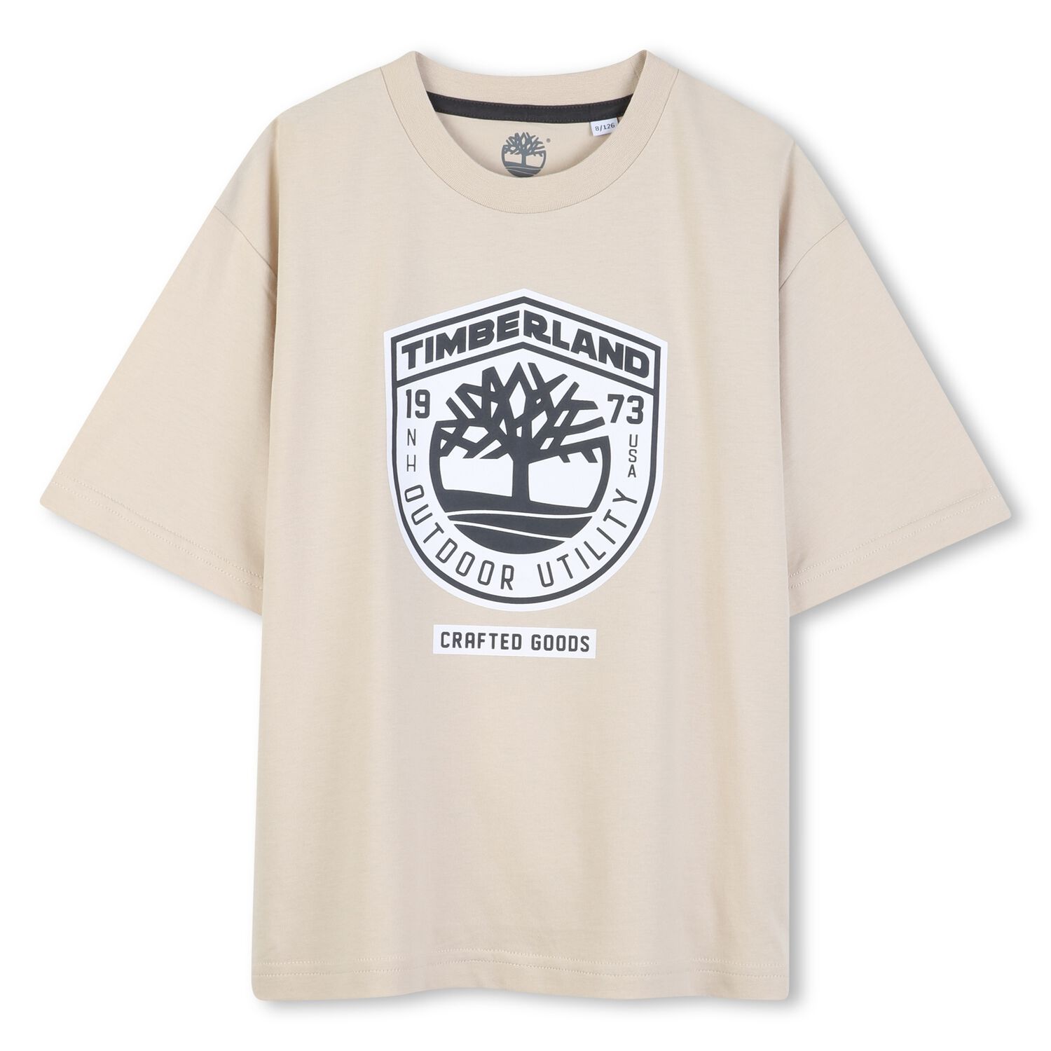 Boys Beige Logo T-Shirt, 3, hi-res