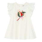 Girls Ivory Logo Dress, 1, hi-res