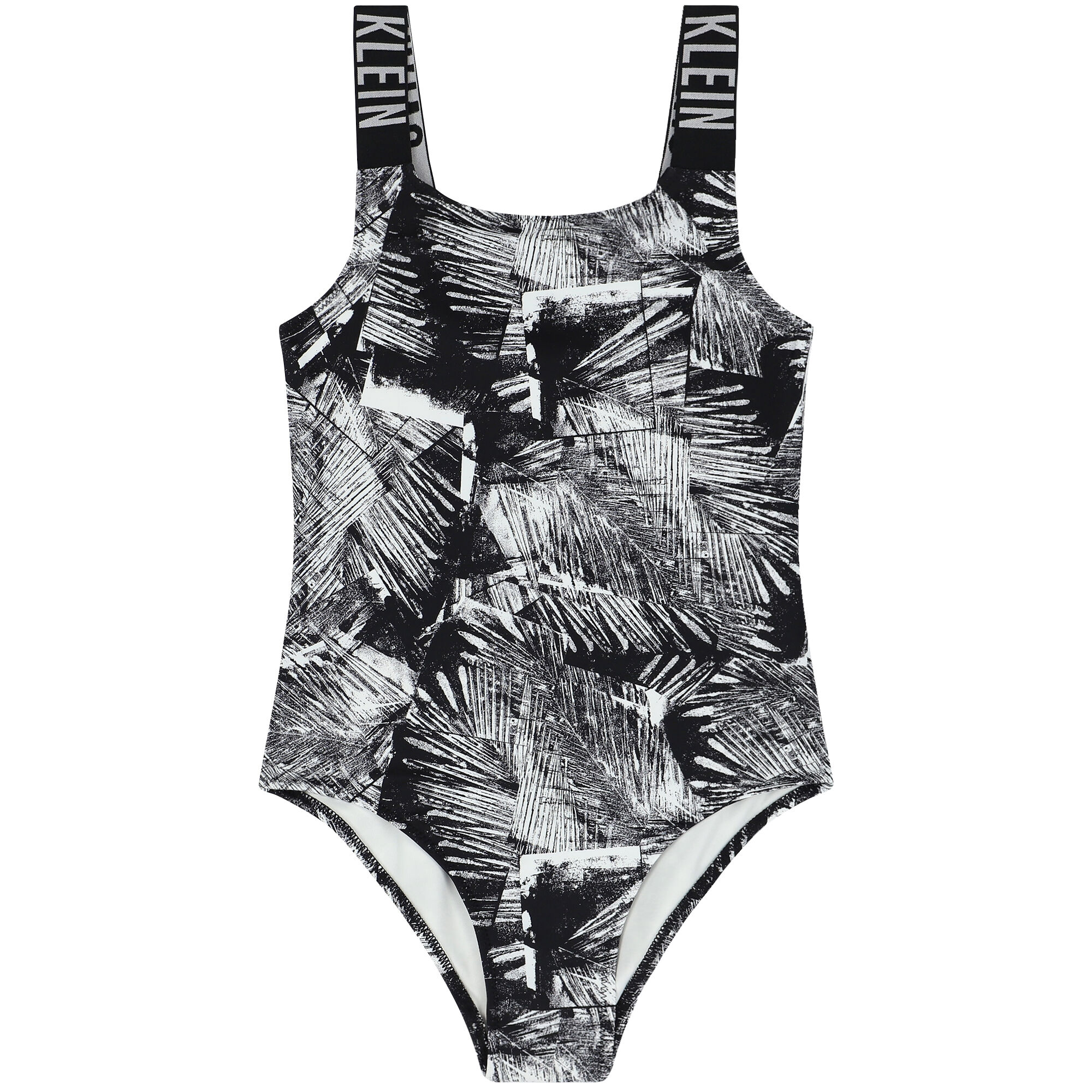 Calvin Klein Girls Black and White Logo Swimsuit Junior Couture UAE