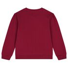 Girls Red Teddy Bear Sweatshirt, 1, hi-res