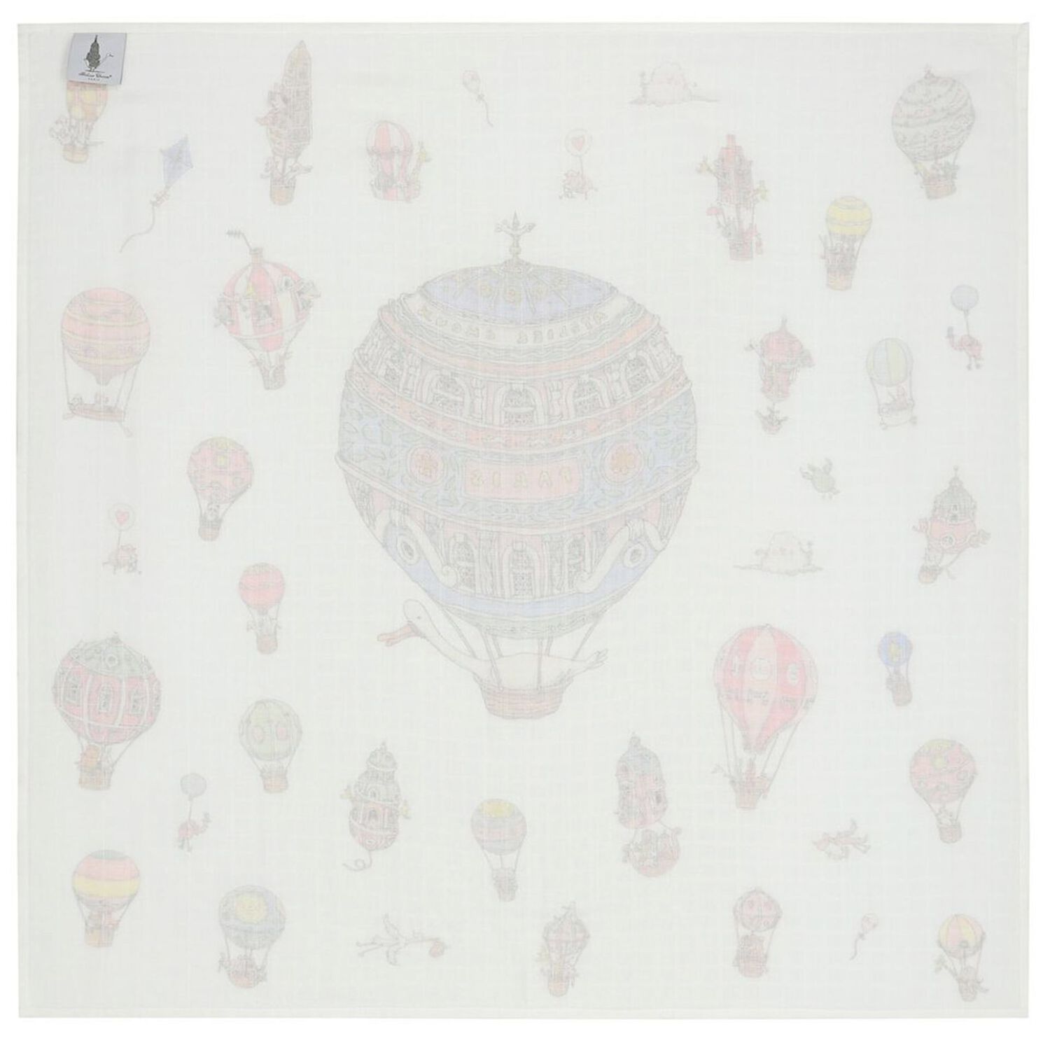 White Hot Air Balloons Carré Swaddle & Bib Gift Set, 1, hi-res image number null