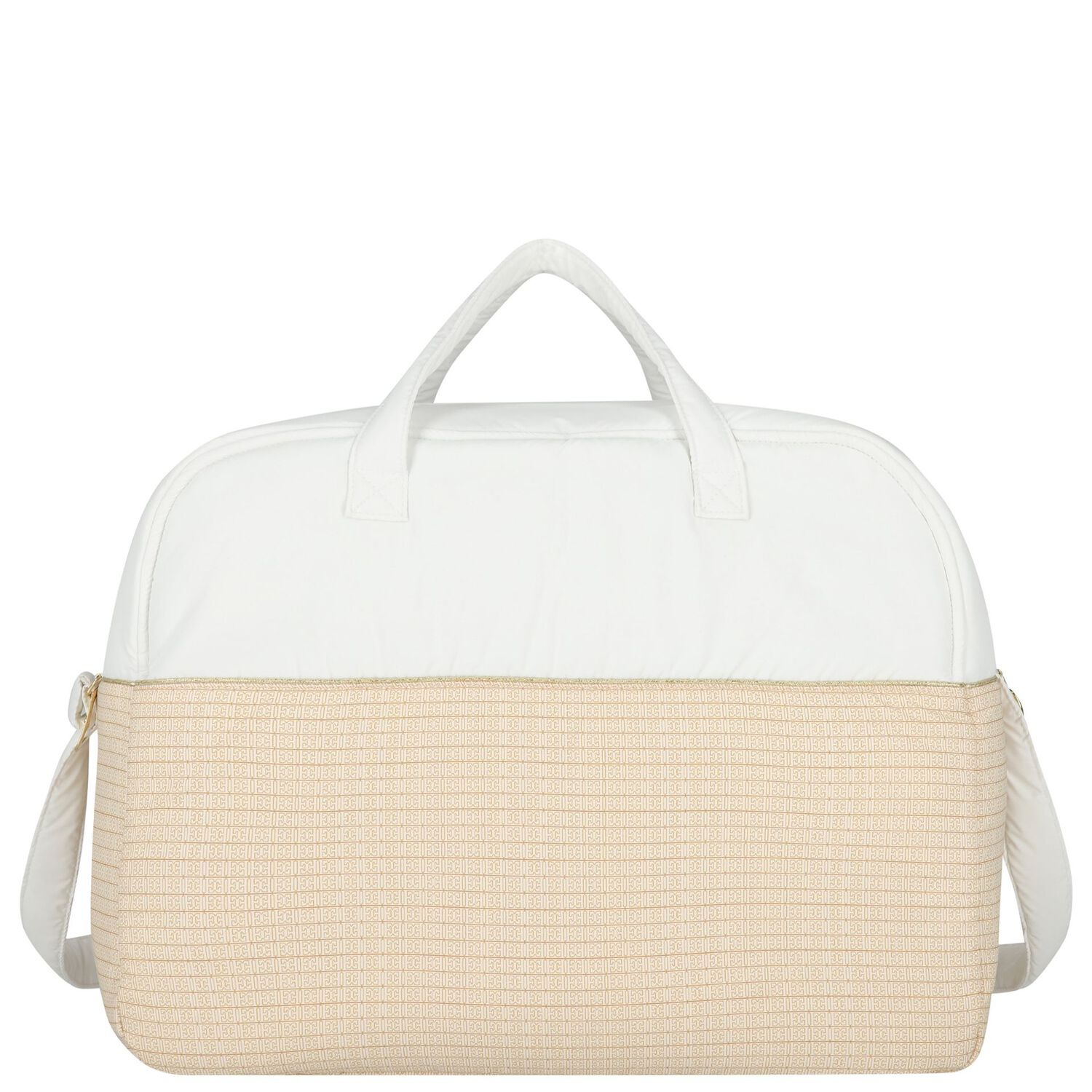 White & Gold Logo Baby Changing Bag ( 42cm ), 1, hi-res