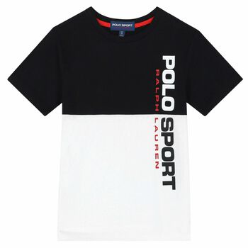 Older Boys White & Black Logo T-Shirt