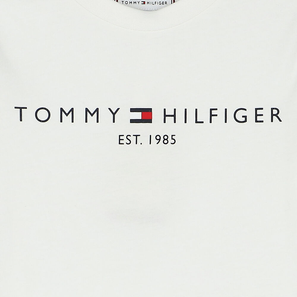 Tommy Hilfiger White Logo Long Sleeve Top | Junior Couture UAE