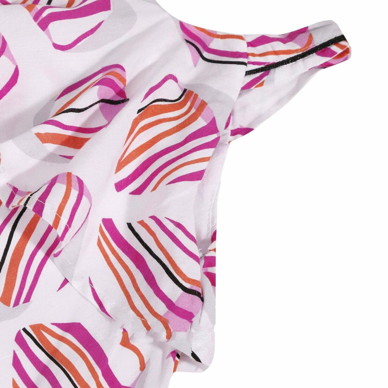 تيشيرت بناتي باللون الابيض والزهري المزركش, 1, hi-res image number null