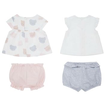 Baby Girls Pink & Grey Shorts sets (4 Pack)