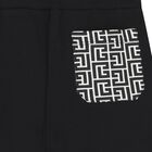 Black Monogram Logo Shorts, 1, hi-res