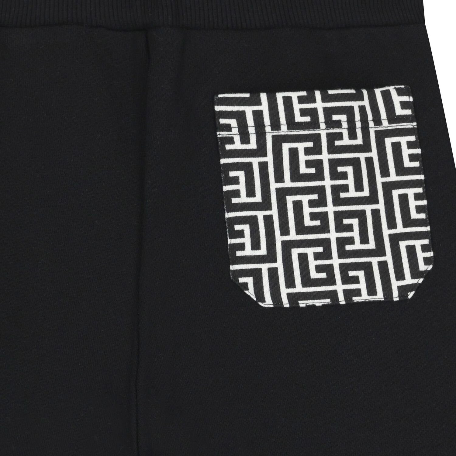 Black Monogram Logo Shorts, 1, hi-res