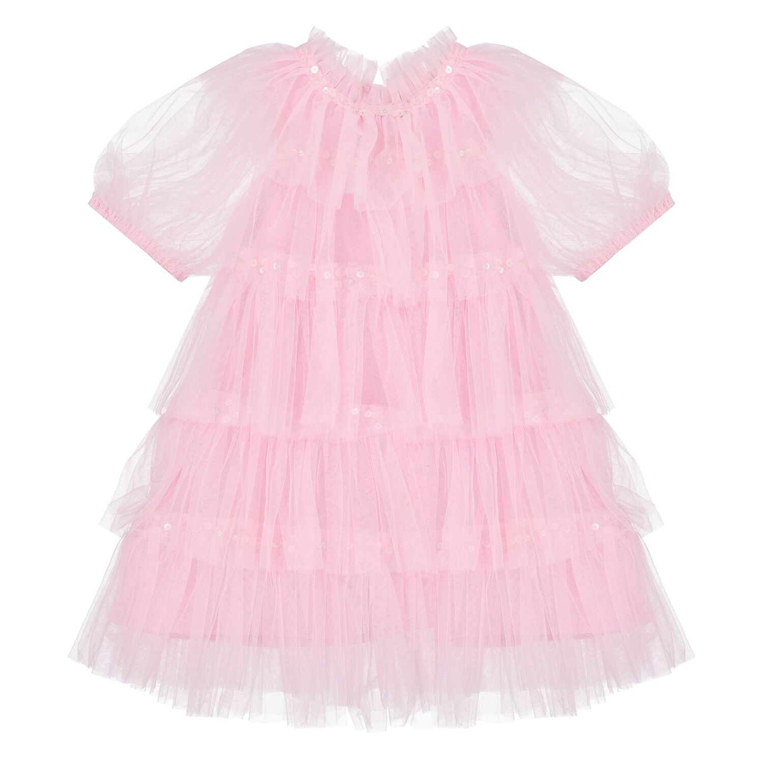 Baby Girls Pink Sequin Tulle Dress Set, 1, hi-res image number null