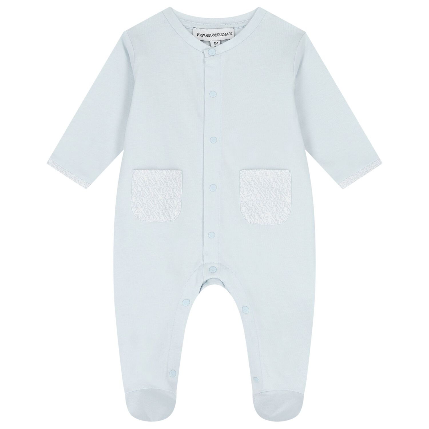Baby Boys Blue Logo Babygrow Set, 4, hi-res