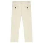 Boys Mini Me Beige Trousers, 1, hi-res