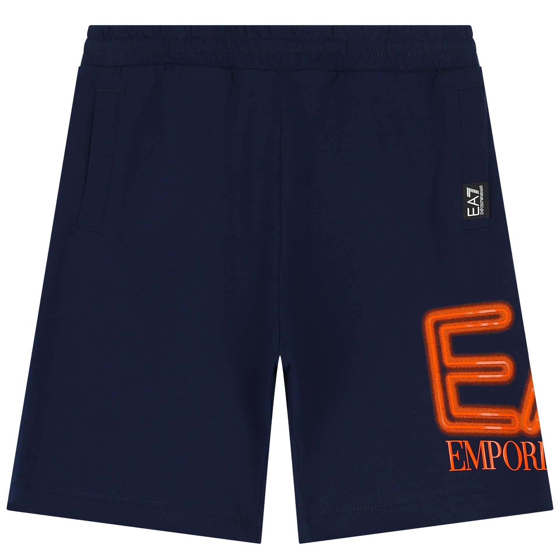 EA7 Emporio Armani Boys Navy Blue Logo Shorts Junior Couture UAE