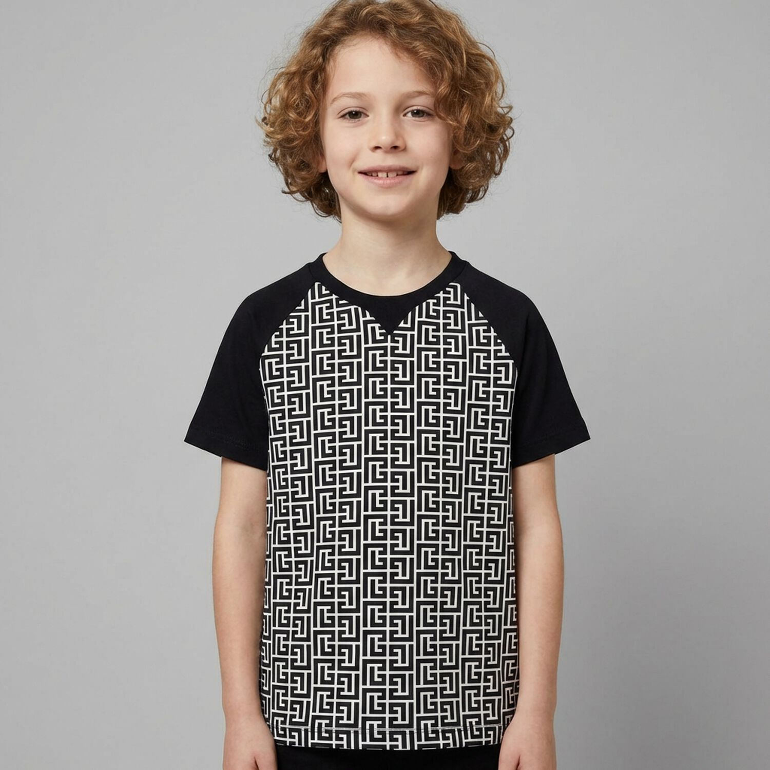 Boys Black & White T-Shirt, 1, hi-res