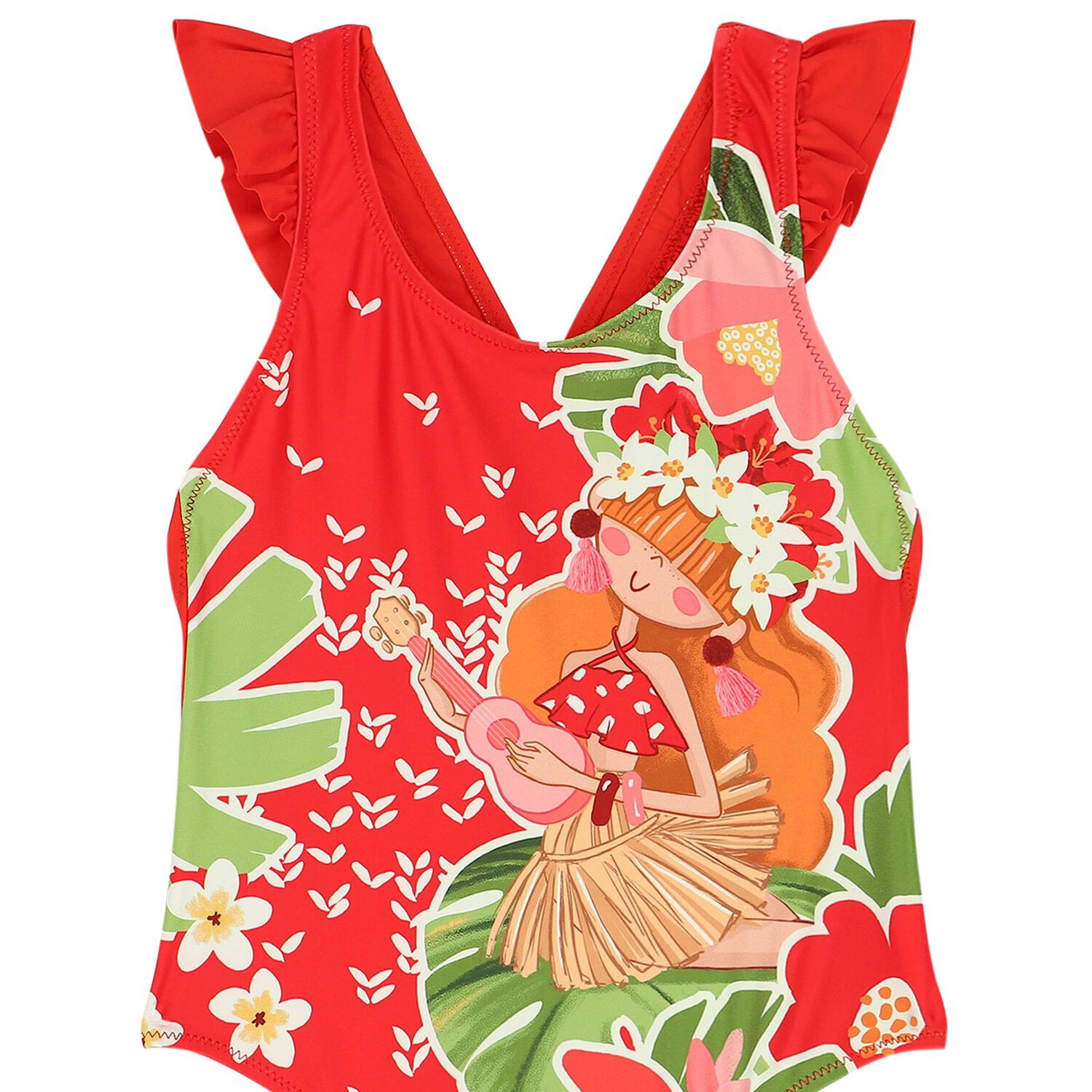 مايوه بنات باللون الأحمر, 1, hi-res