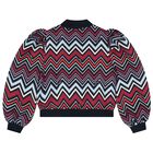 Girls Multi-Coloured Zig Zag Bomber Jacket, 1, hi-res