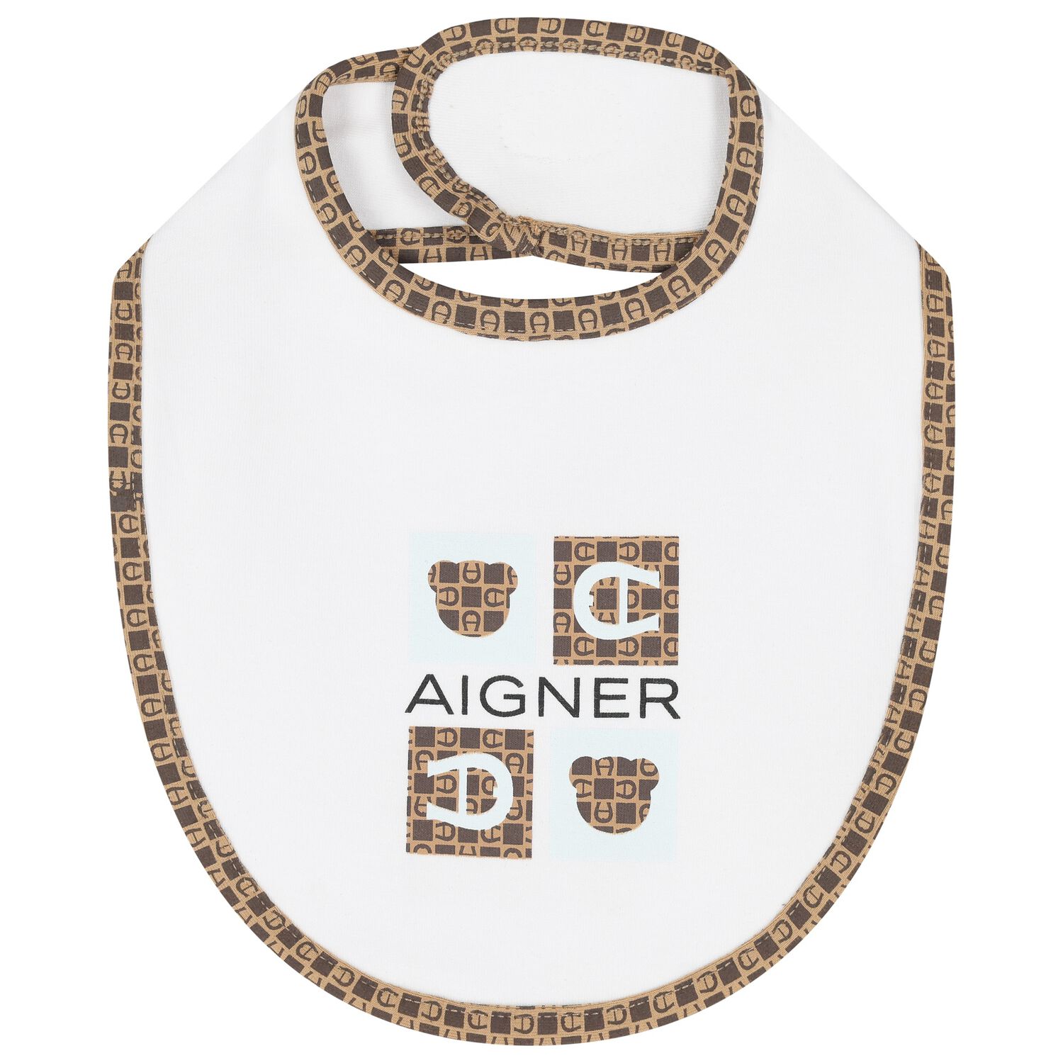Baby Boys White & Blue Logo Bib, 1, hi-res image number null