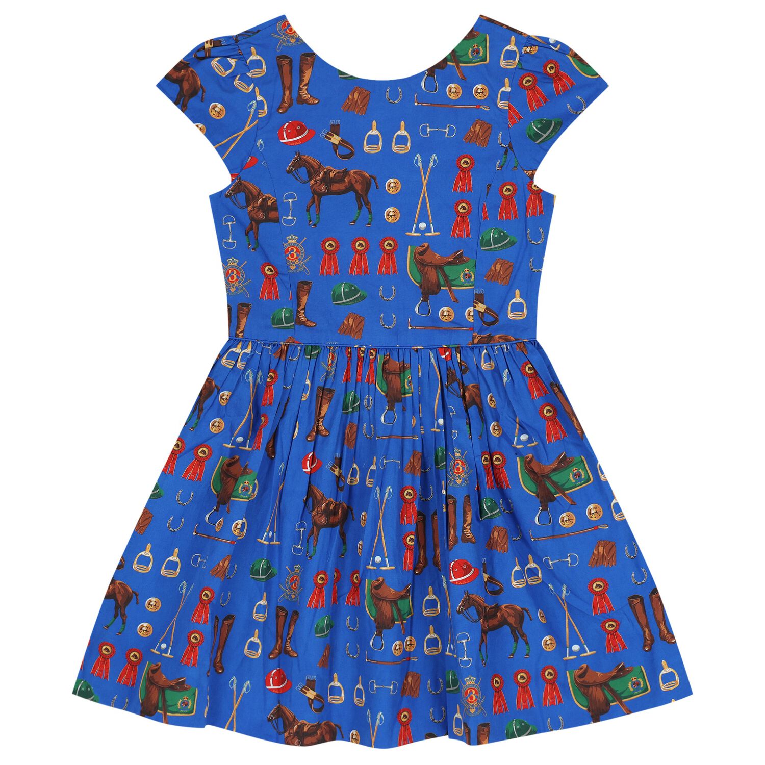 Girls Blue Logo Dress, 1, hi-res