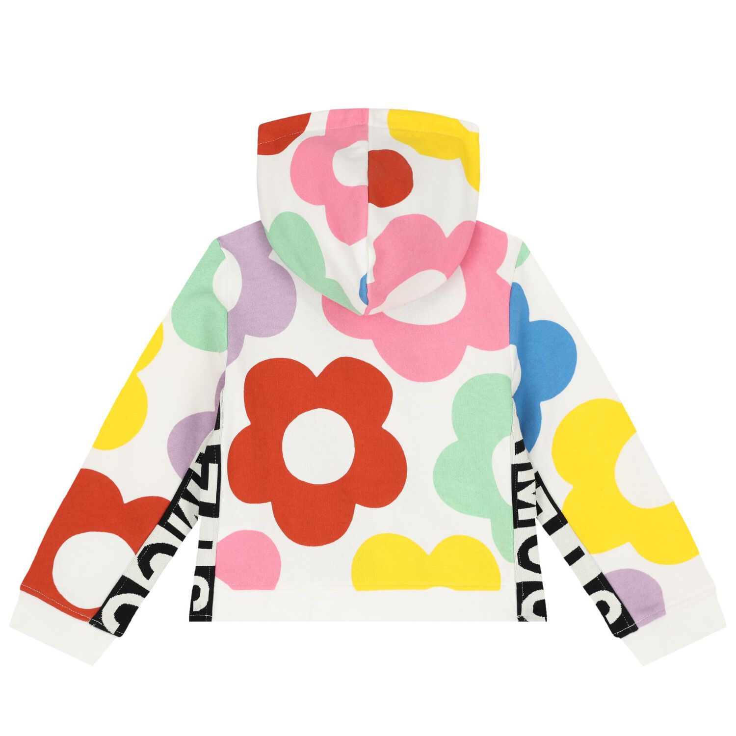 Girls Ivory Floral Hooded Zip Up Top, 1, hi-res image number null