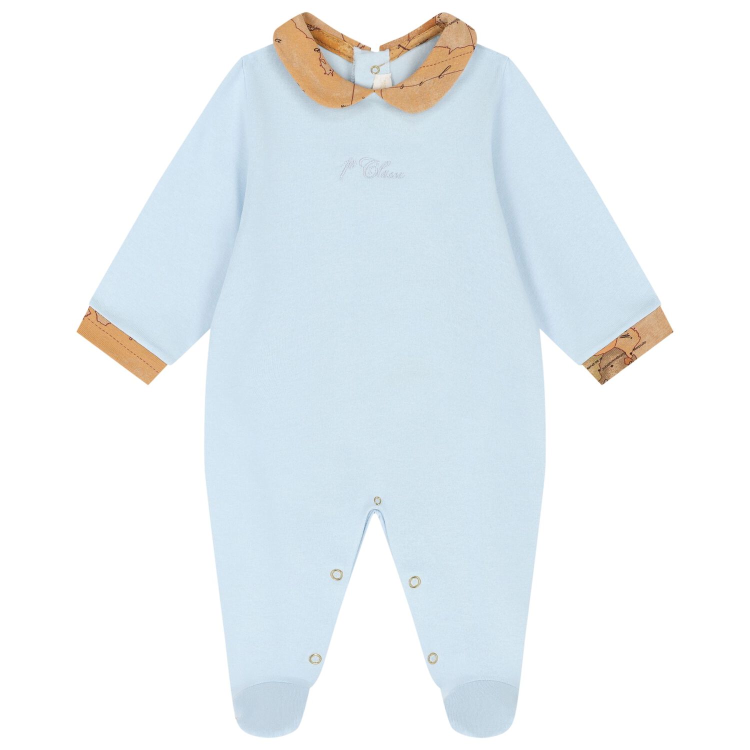 Baby Boys Blue & Beige Geo Map Babygrow Gift Set, 2, hi-res