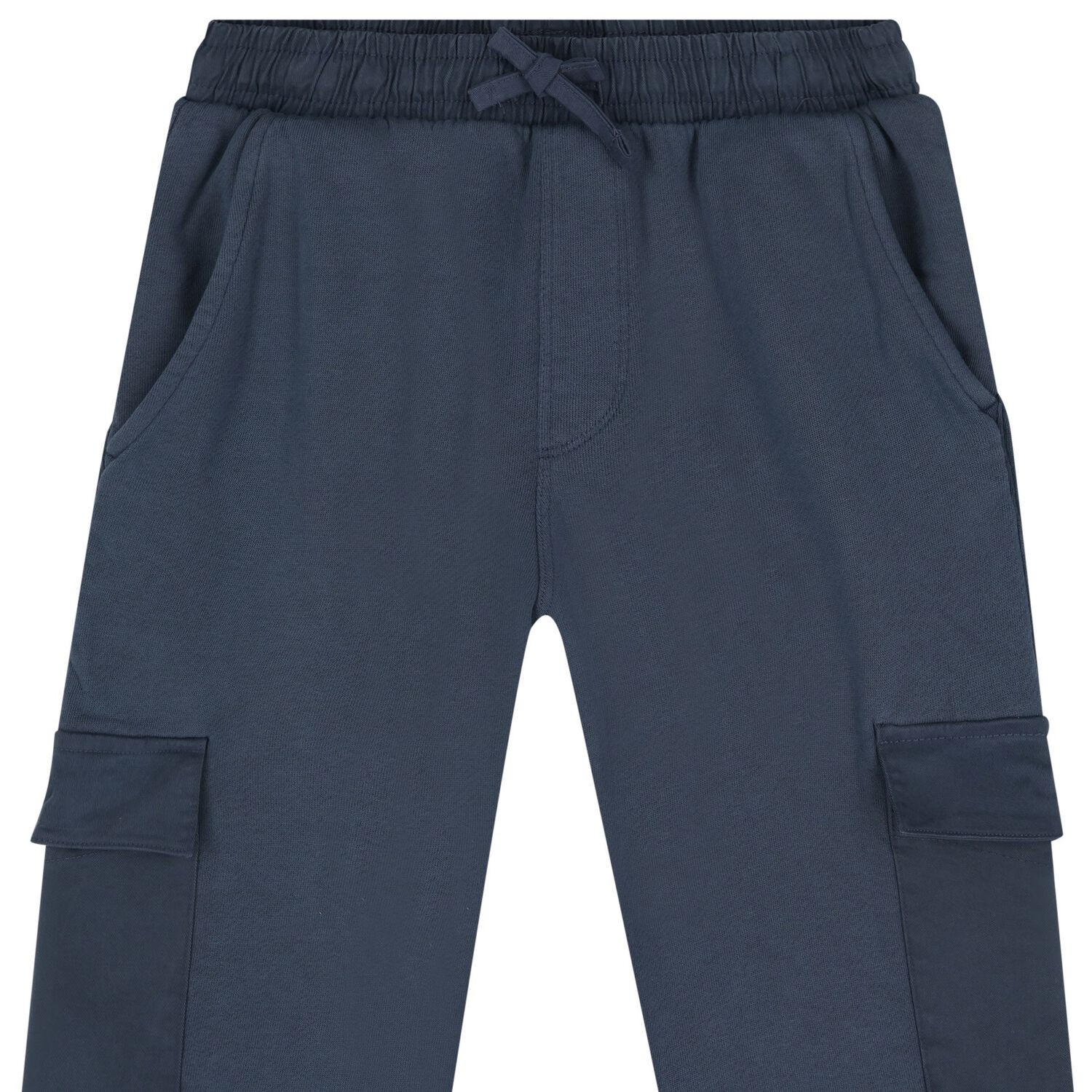 Boys Navy Blue Cargo Trousers, 1, hi-res